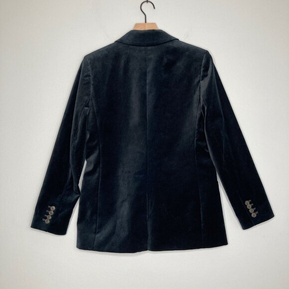 J. Crew Jacket Women 6 Black Stretch Velvet Willa Career Corp Minimalist Classic - Picture 3 of 11